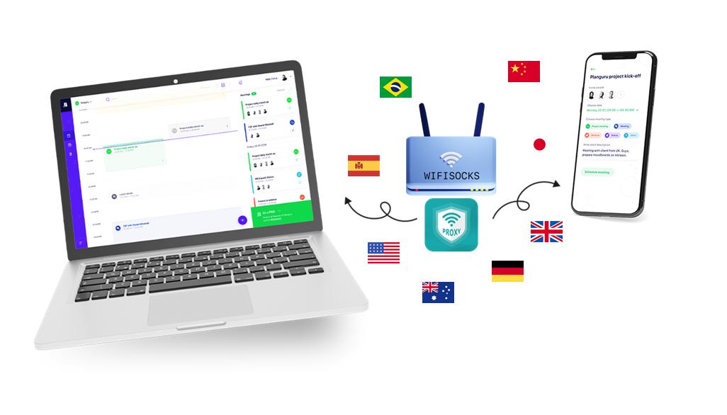 WifiSocks connect Laptop and Mobile
